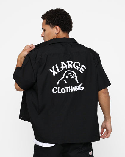X-Large Drawing OG Open Collar T-Shirt Black