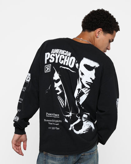 Rats Get Fat X American Psycho American Psycho Long Sleeve T-Shirt Black Wash