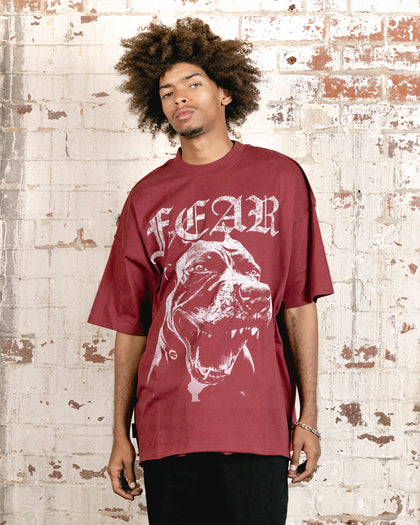 Saint Morta Fear Boxy T-Shirt Maroon