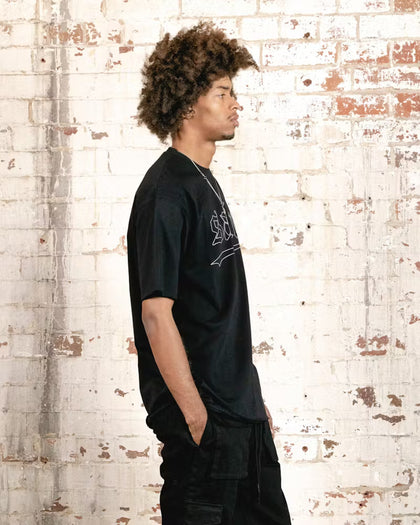 Saint Morta Allstar Embroidered Drop T-Shirt Black/White