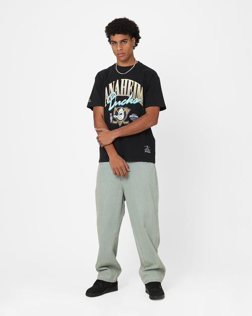 Majestic Athletic Anaheim Ducks Script Arch T-Shirt Faded Black