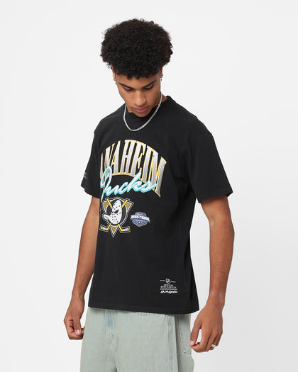 Majestic Athletic Anaheim Ducks Script Arch T-Shirt Faded Black