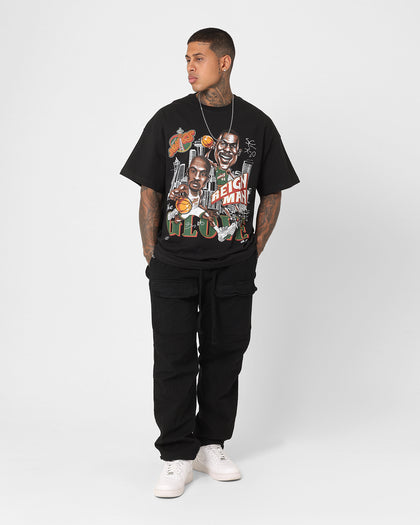 Mitchell & Ness Seattle Supersonics Gary Payton and Shawn Kemp Caricature T-Shirt Faded Black