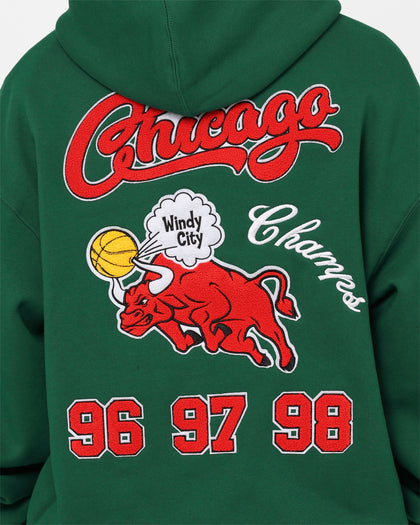 Mitchell & Ness Chicago Bulls Letterman Hoodie Malachite Green