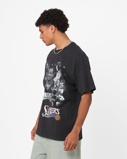 Mitchell & Ness Philadelphia 76ers Allen Iverson Player Photo T-Shirt Faded Black
