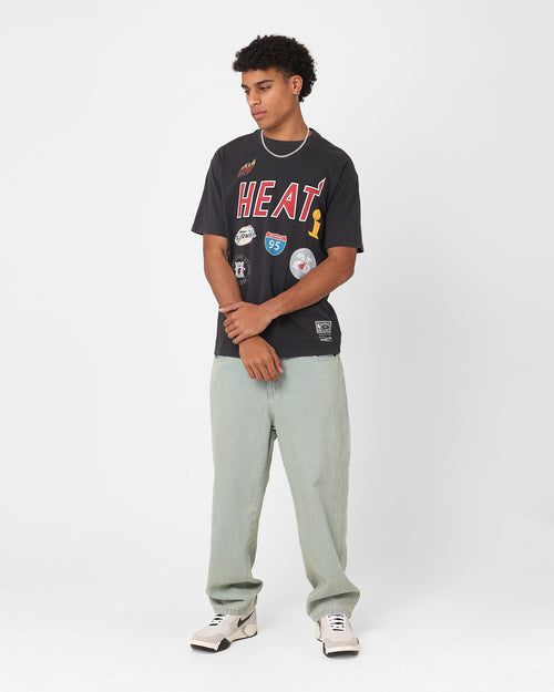 Mitchell & Ness Miami Heat Highway Logo T-Shirt Vintage Black