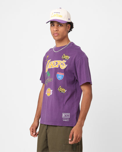 Mitchell & Ness Los Angeles Lakers Highway Logo T-Shirt Lakers Purple