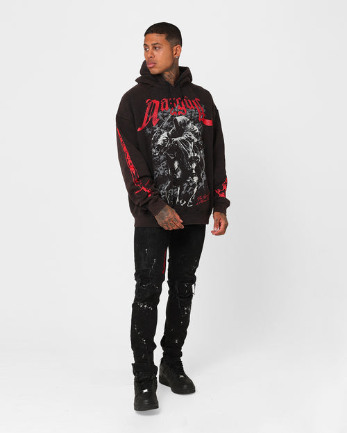 73Studio X The Lord Of The Rings Nazgul Vintage Hoodie Black Wash