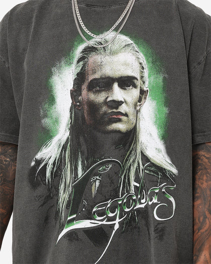 73Studio X The Lord Of The Rings Legolas Heavyweight Vintage T-Shirt Black Wash
