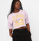 Mitchell & Ness Women's Los Angeles Lakers Dunk Arch Cut Off Crop T-Shirt Lavender