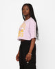Mitchell & Ness Women's Los Angeles Lakers Dunk Arch Cut Off Crop T-Shirt Lavender