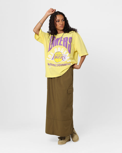 Mitchell & Ness Women's Los Angeles Lakers Puff T-Shirt Yellow
