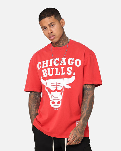 Mitchell & Ness Chicago Bulls XL Logo One Colour T-Shirt Faded Red