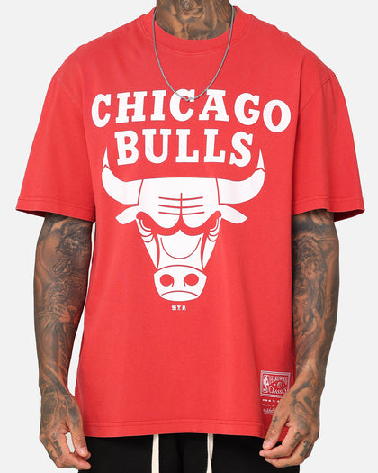 Mitchell & Ness Chicago Bulls XL Logo One Colour T-Shirt Faded Red