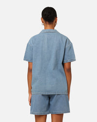 Stussy Women's Denim Oversized T-Shirt Mid Blue