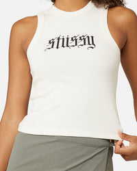 Stussy Women's Rib Tank Top Washed White