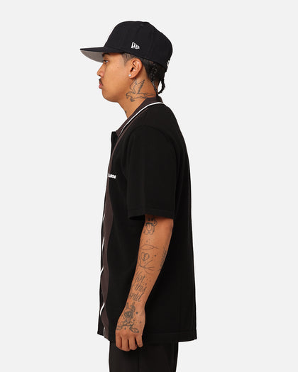 X-Large Bowling Knit Short Sleeve Shirt Black