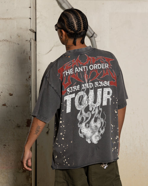Loiter X The Anti Order Anti Human Tour Vintage T-Shirt Vintage Charcoal