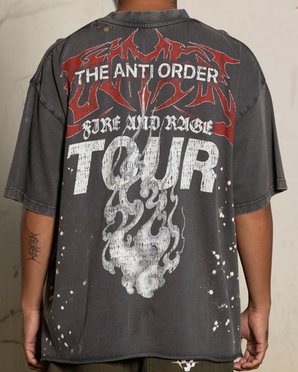 Loiter X The Anti Order Anti Human Tour Vintage T-Shirt Vintage Charcoal