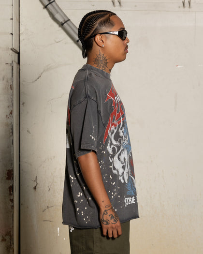 Loiter X The Anti Order Anti Human Tour Vintage T-Shirt Vintage Charcoal