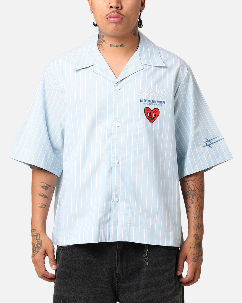 Loiter Studio Cropped Button Up Shirt Light Blue Culture Kings NZ