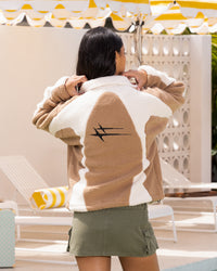 Loiter Spire Fleece Jacket Dark Tan/Ecru