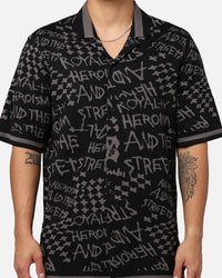 Ksubi Heroism Knit Resort Short Sleeve Shirt Black