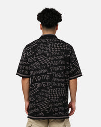 Ksubi Heroism Knit Resort Short Sleeve Shirt Black