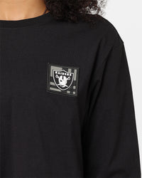 Majestic Athletic Women's Las Vegas Raiders Checker Badge Long Sleeve T-Shirt Faded Black