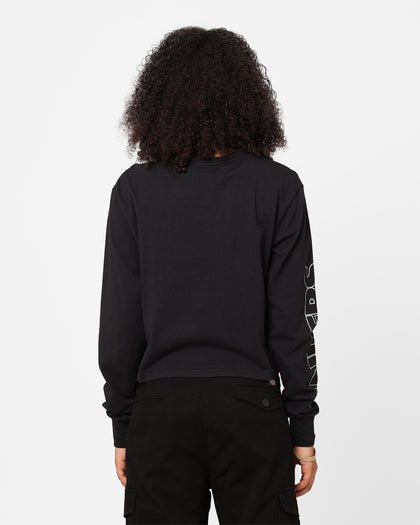 Majestic Athletic Women's Las Vegas Raiders Checker Badge Long Sleeve T-Shirt Faded Black