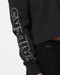 Majestic Athletic Women's Las Vegas Raiders Checker Badge Long Sleeve T-Shirt Faded Black