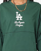 Majestic Athletic Women's Los Angeles Dodgers Animal Oversized Hiri Long Sleeve T-Shirt Dark Cedar