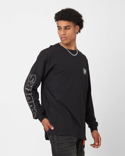 Majestic Athletic Las Vegas Raiders Checker Badge Long Sleeve T-Shirt Faded Black