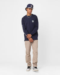 Majestic Athletic New York Yankees Checker Badge Long Sleeve T-Shirt True Navy