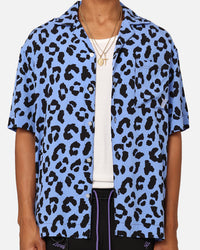 Carre Leo Short Sleeve Button Up Shirt Purple/Black