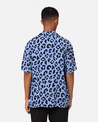 Carre Leo Short Sleeve Button Up Shirt Purple/Black