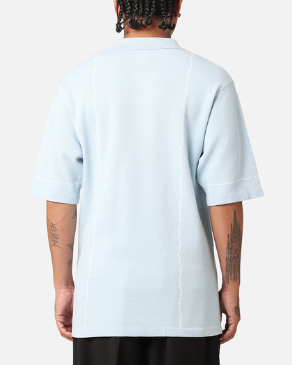Carre Thorny 1/4 Zip Polo Shirt Light Blue