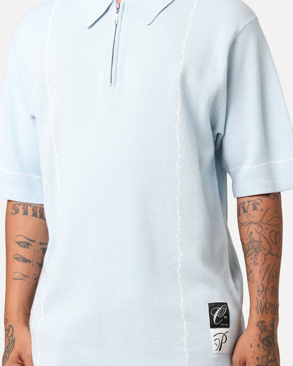 Carre Thorny 1/4 Zip Polo Shirt Light Blue