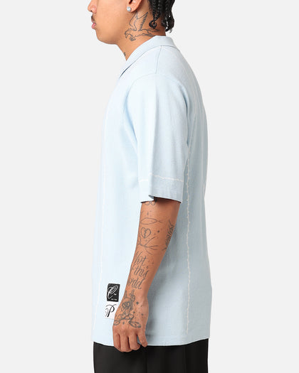 Carre Thorny 1/4 Zip Polo Shirt Light Blue