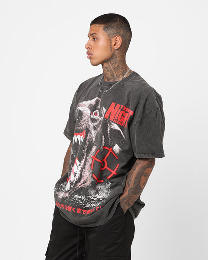 The Night Shift Dog Heavyweight Vintage T-Shirt Black Wash