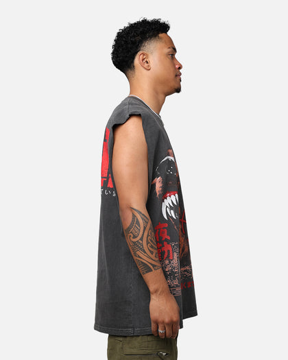 The Night Shift Dog Muscle T-Shirt Black Wash