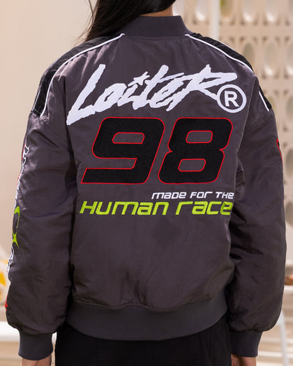 Loiter Racer Motor Jacket Charcoal