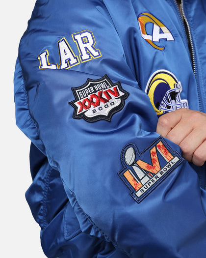 New Era X Alpha Series X NFL Los Angeles Rams MA-1 Bomber Jacket Royal/Black