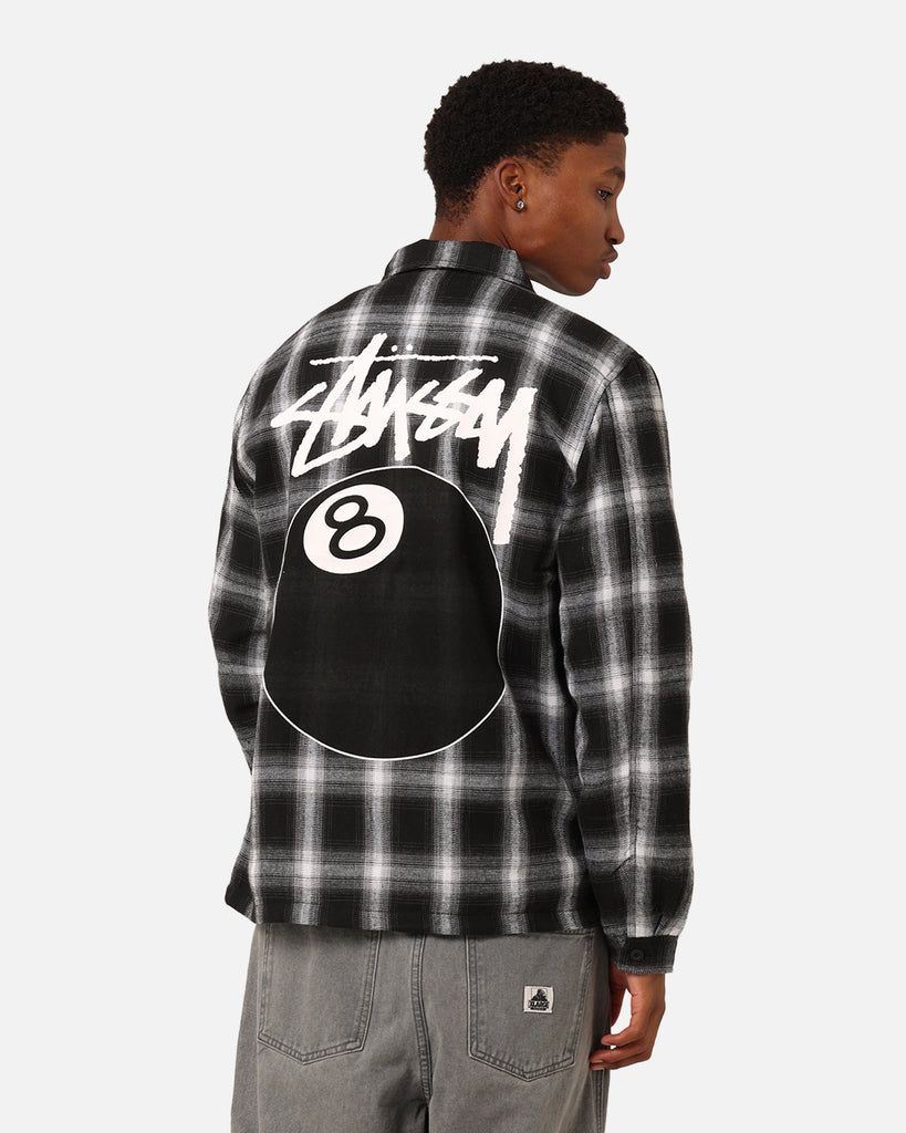 Stussy 8 Ball Checkered Zip Jacket Black | Culture Kings NZ