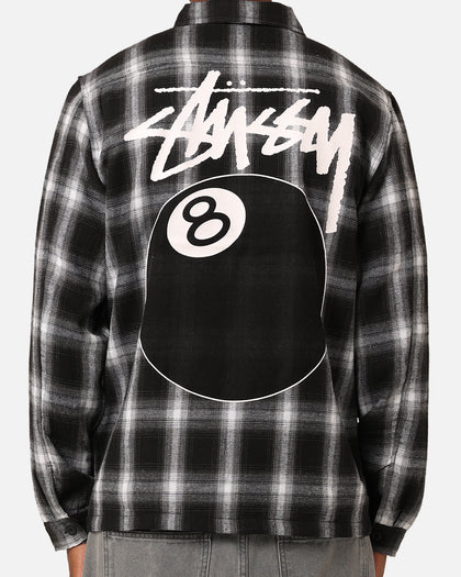 Stussy 8 Ball Checkered Zip Jacket Black