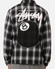 Stussy 8 Ball Checkered Zip Jacket Black