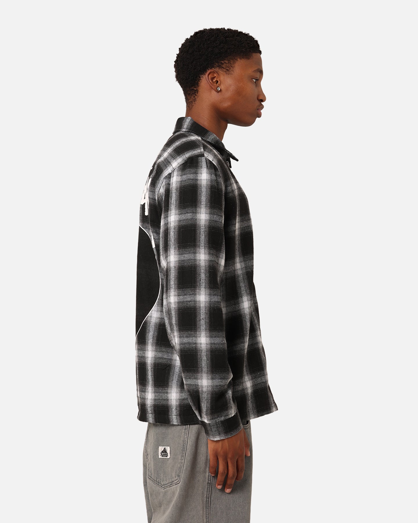 Stussy 8 Ball Checkered Zip Jacket Black | Culture Kings NZ