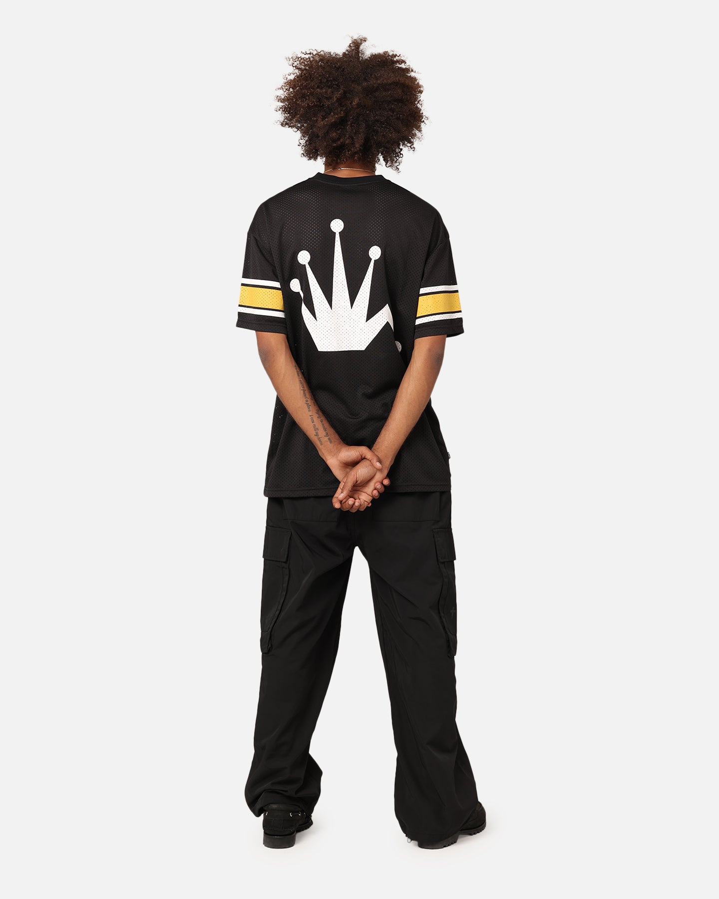 Stussy American Football Mesh T-Shirt Black | Culture Kings NZ