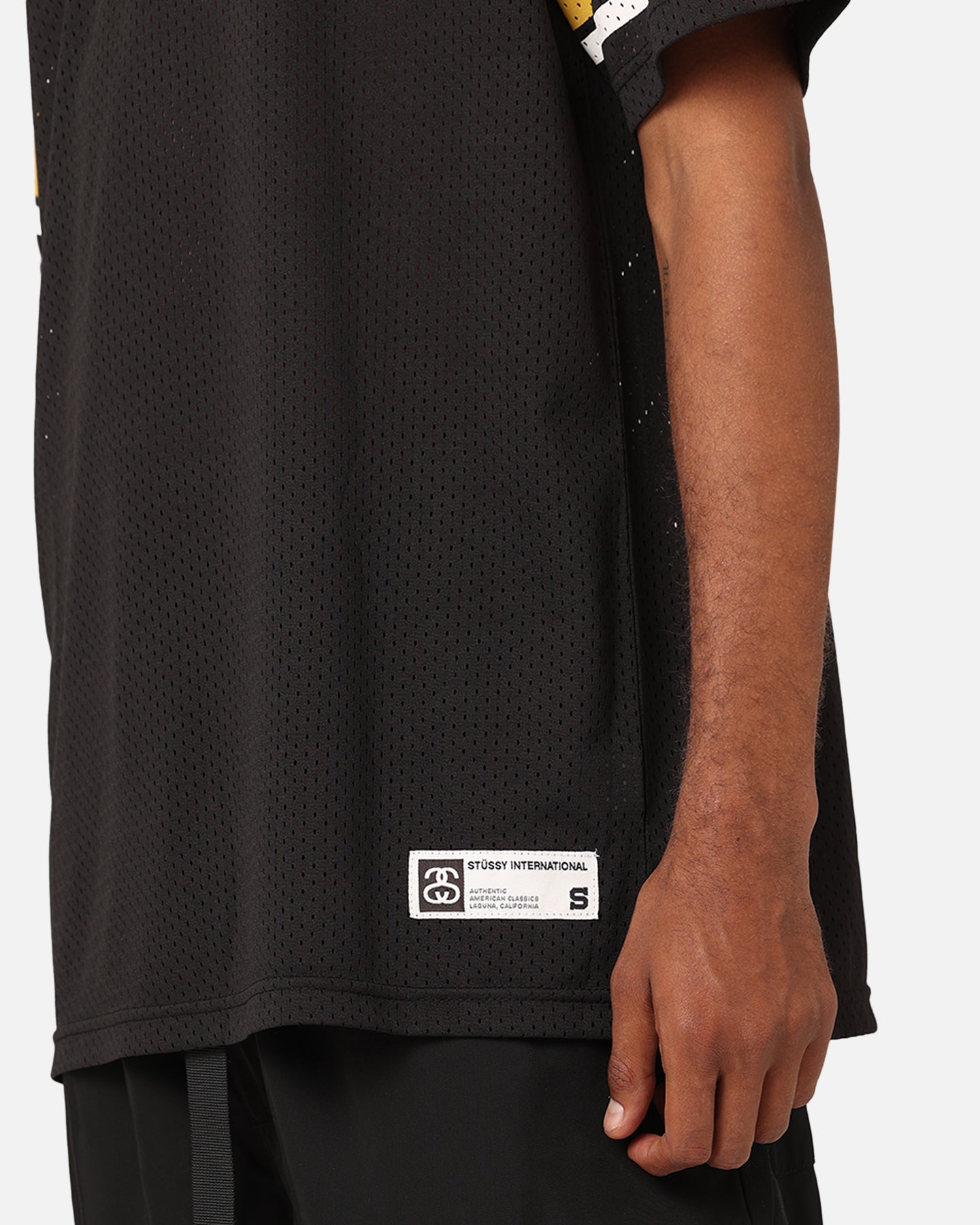 Stussy American Football Mesh T-Shirt Black | Culture Kings NZ