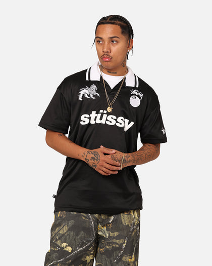 Stussy Football Polo Shirt Black